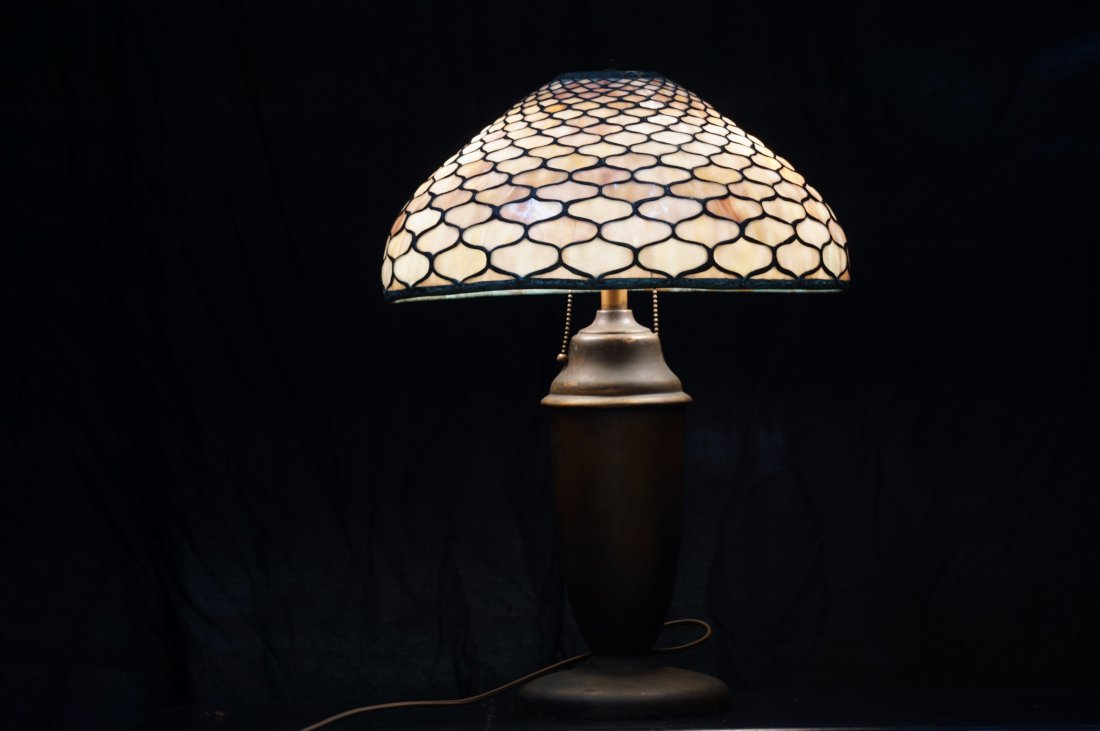 Antique Art Nouveau Stained Glass Lamp (1 of 6)