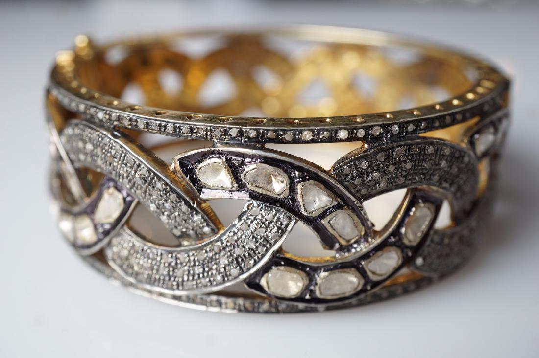 14 Carat Rose Cut Diamond Bangle Bracelet (1 of 4)