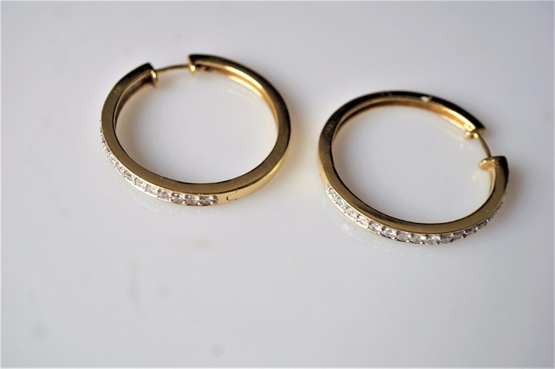 14k YG 1 Ct Diamond Hoop Earrings (1 of 2)