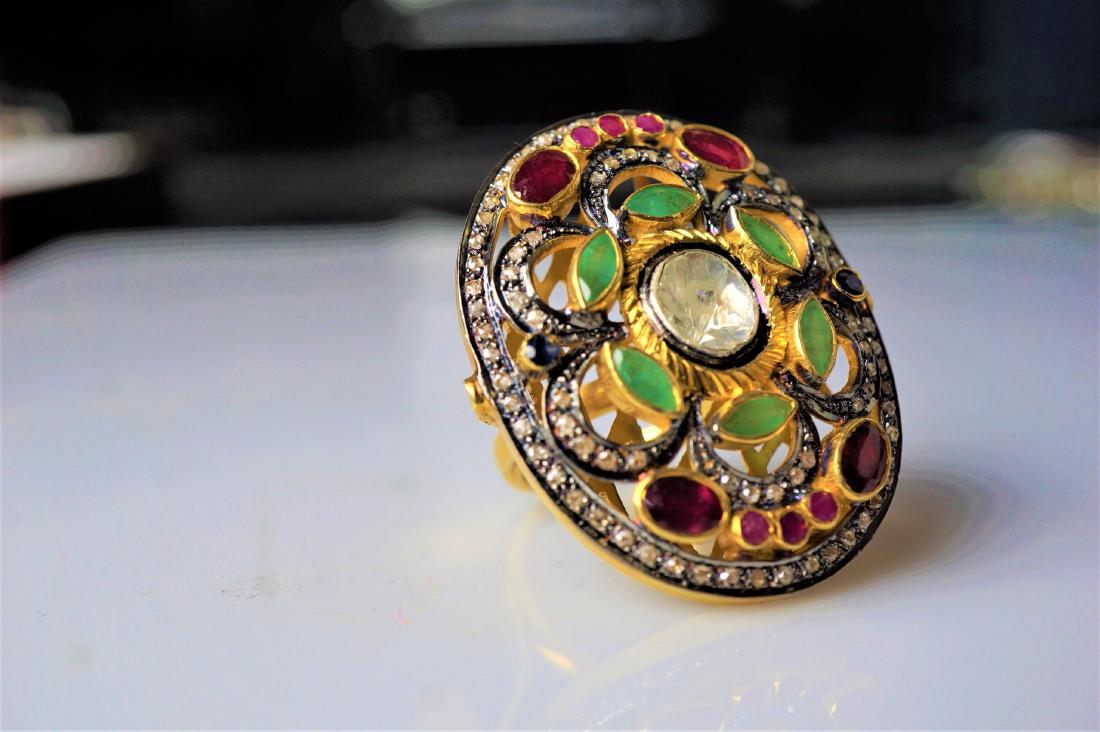 3.10 ct Diamond Rose Cut Palatial Ring (1 of 3)