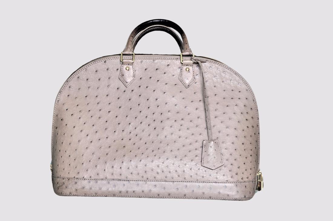 Blue-Grey Ostrich Louis Vuitton Alma GM (1 of 5)