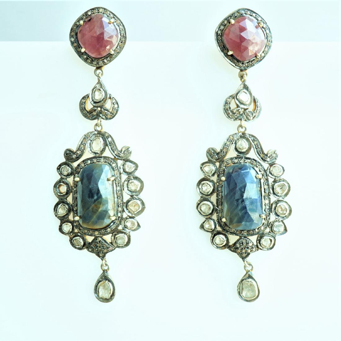 Ruby and Sapphire Earrings (1 of 1)