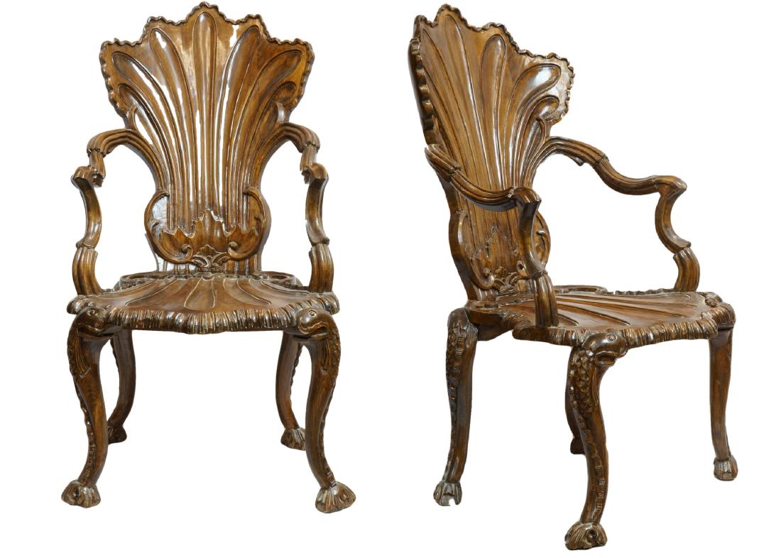 19th Century Italian Grotto Chairs in Mahogany (1 of 5)
