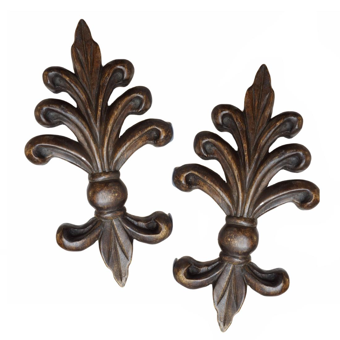 Pair of Mahogany Fleur de Lis (1 of 4)