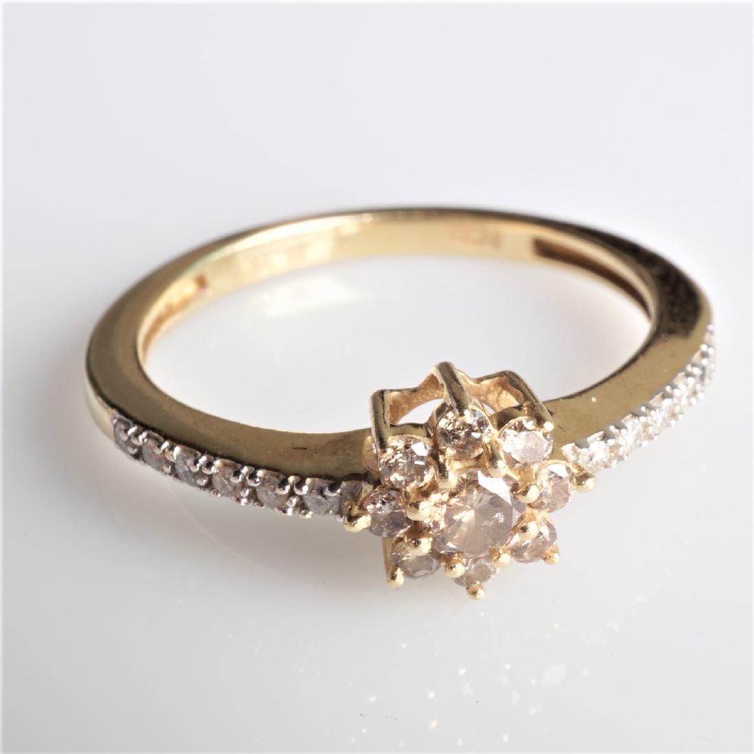 14k YG Diamond Floral Ring (1 of 3)