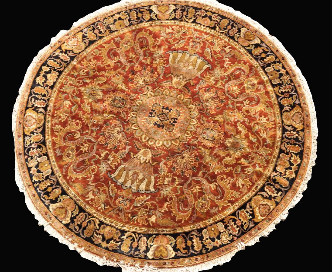 Hand Made Indian Round Rug 8'10" Diameter (1 of 1)