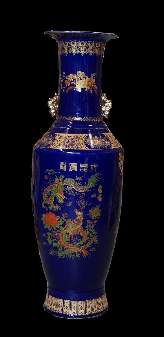 Massive Chinese Blue Porcelain Vase (1 of 4)