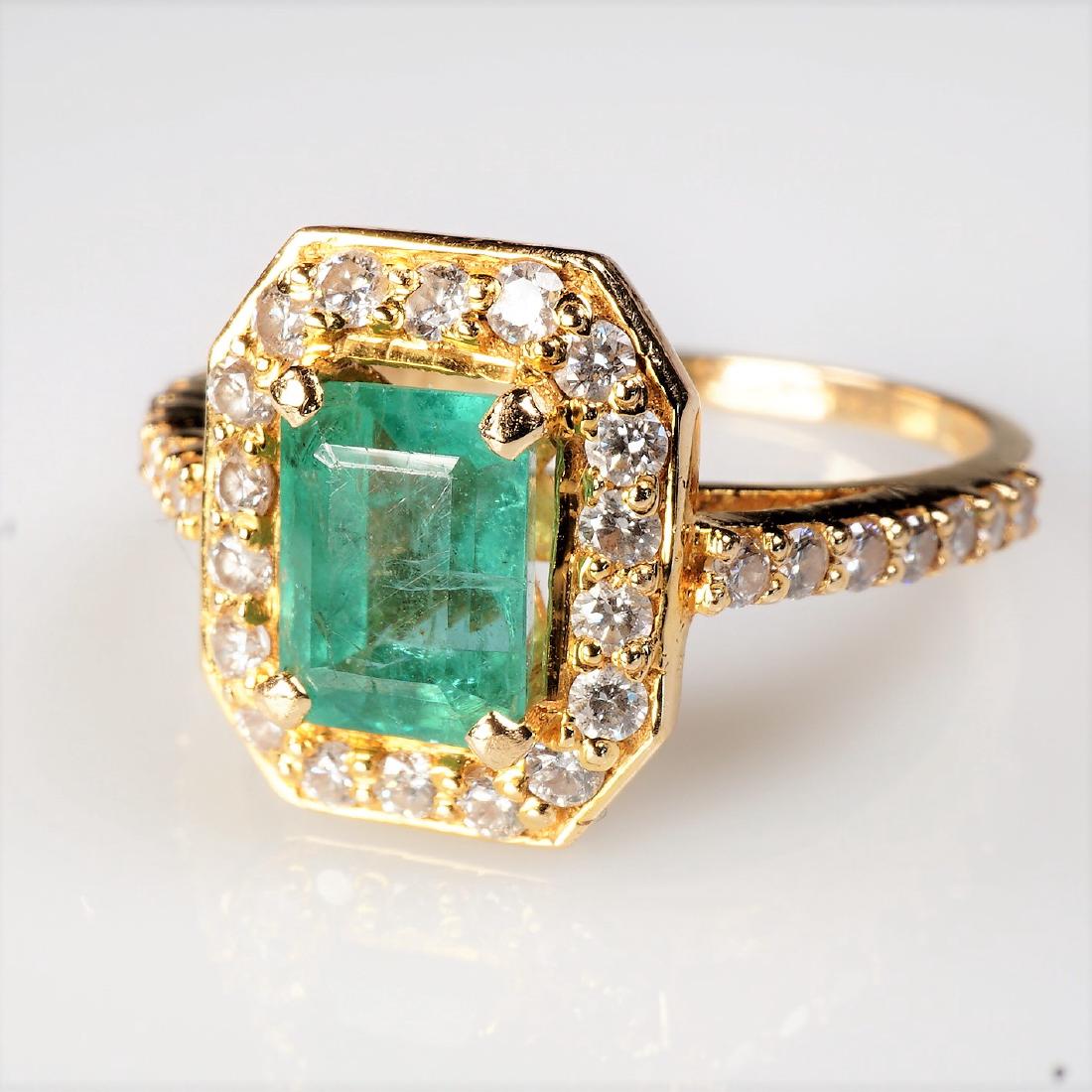 18k YG 1.18ct Emerald Ring Sz 6 (1 of 3)
