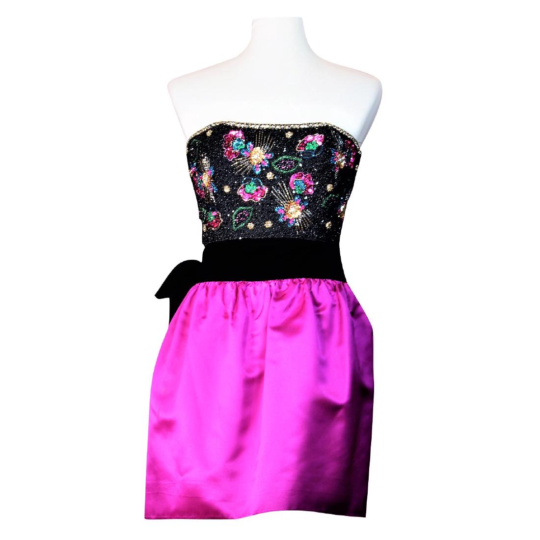 Silk Velvet Embellished Empire Dress (1 of 7)