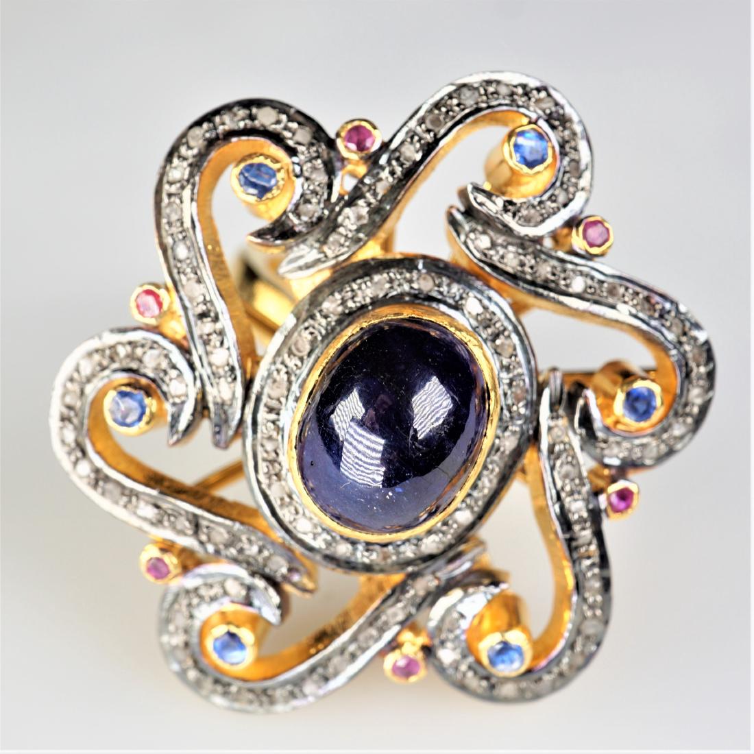 3.5 Carat Cabochon Cut Sapphire Ring Sz 8 (1 of 3)