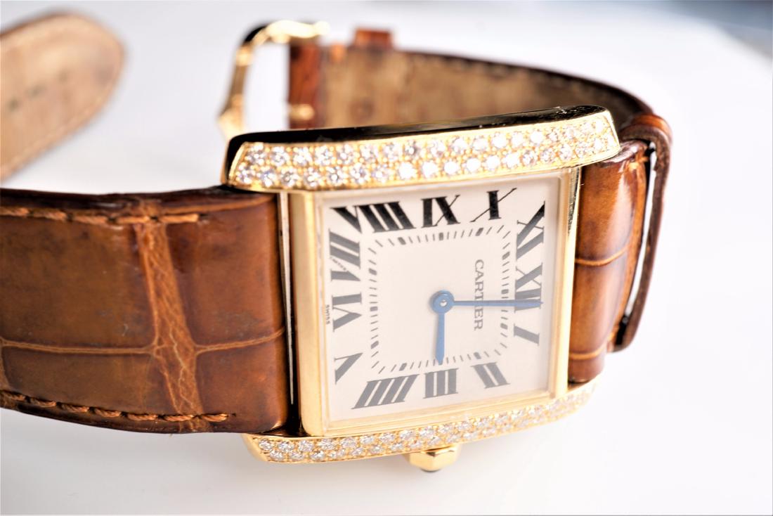 18k YG Cartier Tank Francaise w/ Diamonds (1 of 5)