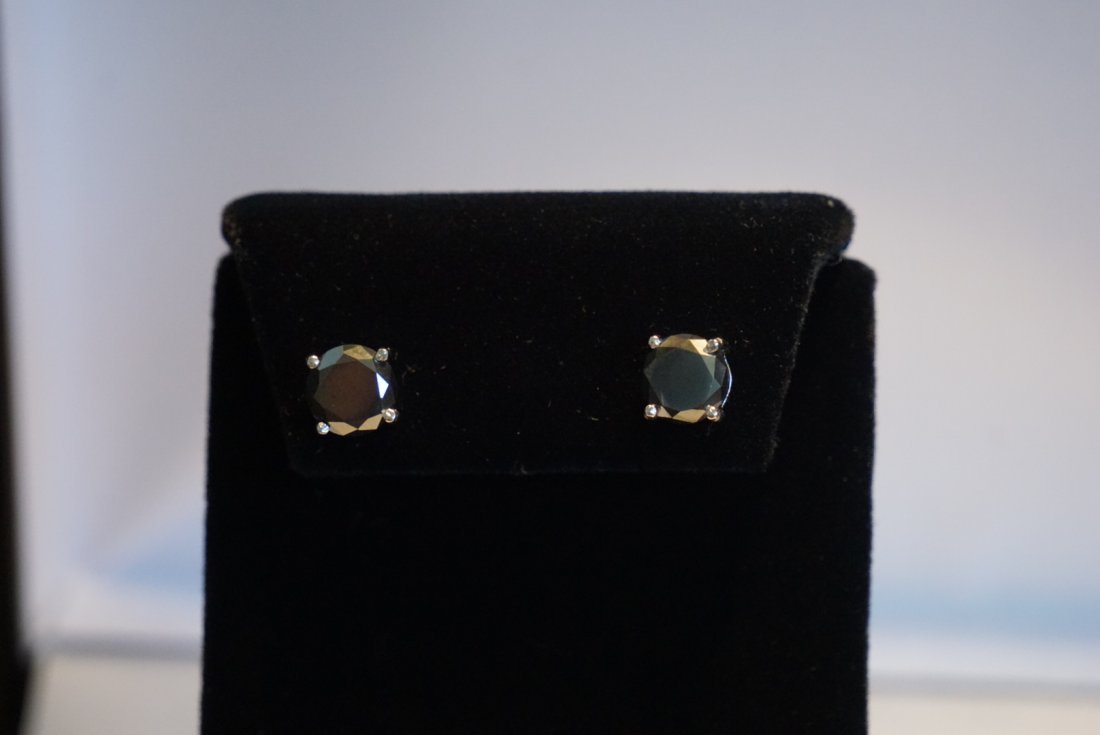 7.70 CTW Black Diamond Stud Earrings in Sterling (1 of 3)