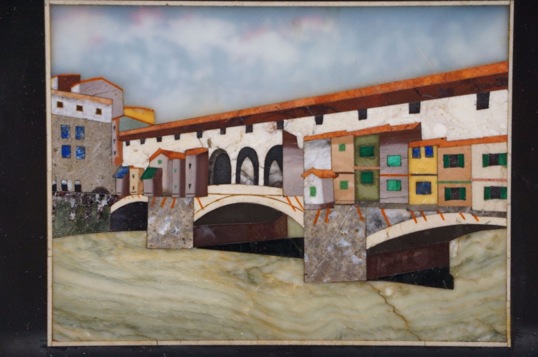 Pietra Dura Ponte Vecchio Bridge Scene (1 of 3)