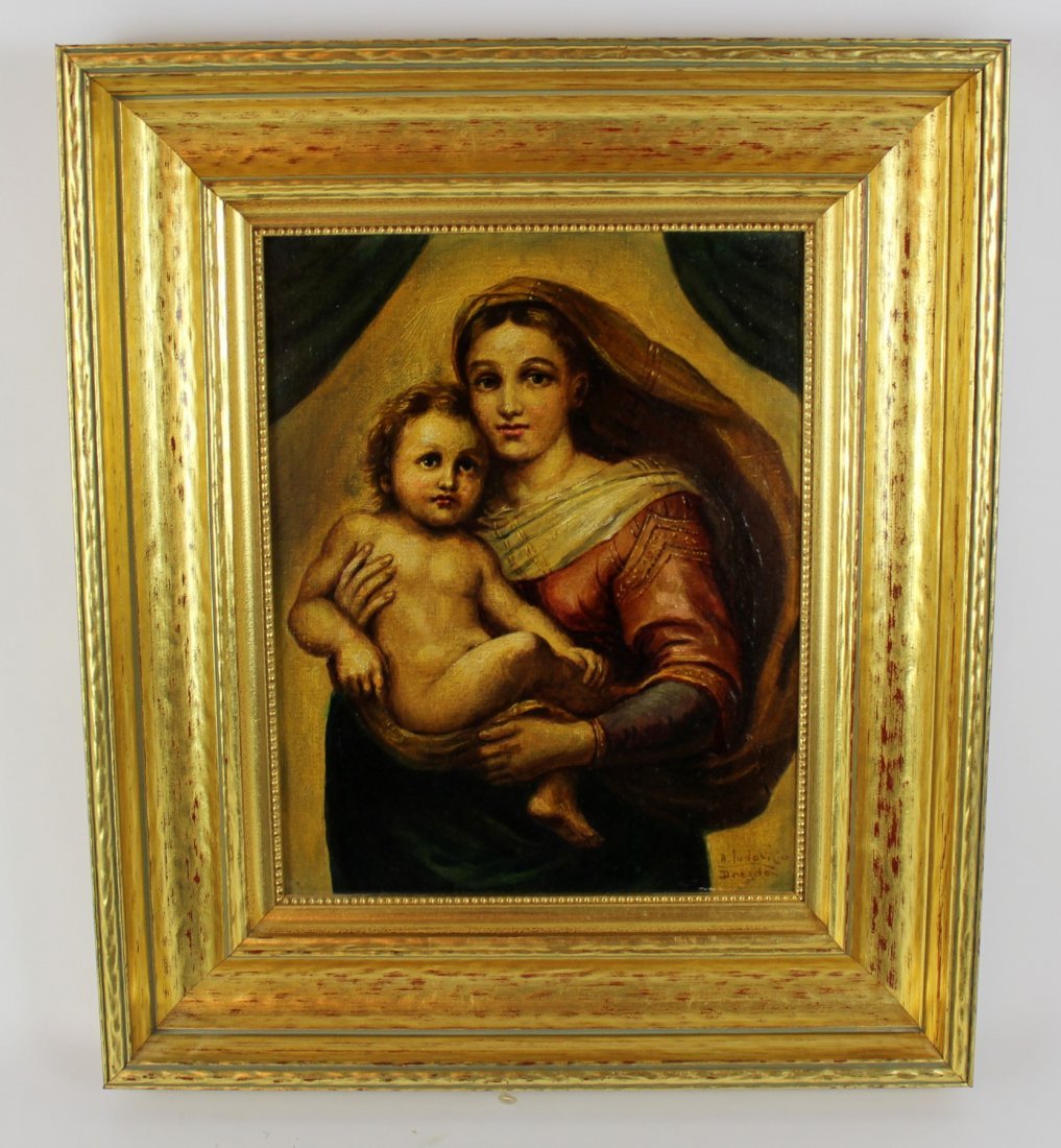 Oil on Canvas Madonna and Child (1 of 6)