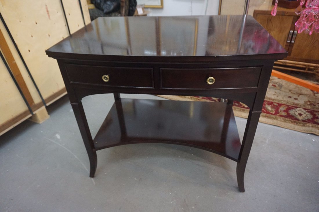 2 Polished Dark wood side tables (1 of 3)