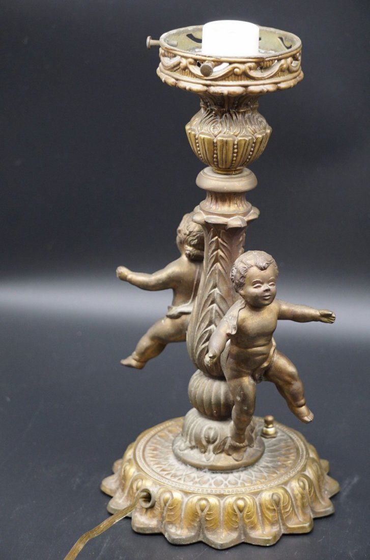 Dore Bronze Cherub Putti Bronze Lamp Base (1 of 5)