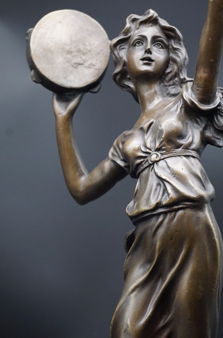 Bronze Girl with Tamborine Statue (1 of 6)