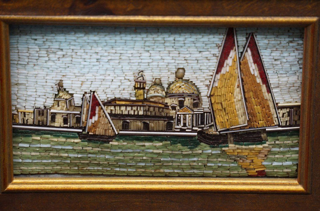 Micro Mosaic Venetian Ship Scene (1 of 3)
