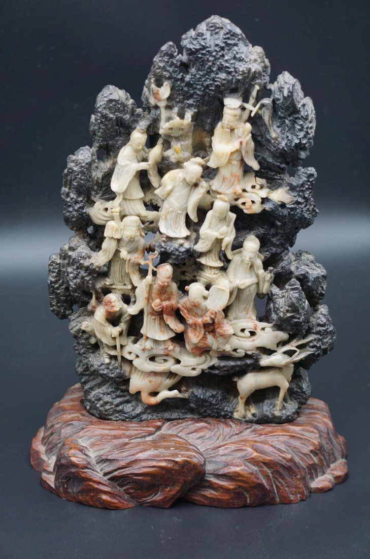 Confuscian Style Carved Scholar Scene (1 of 5)