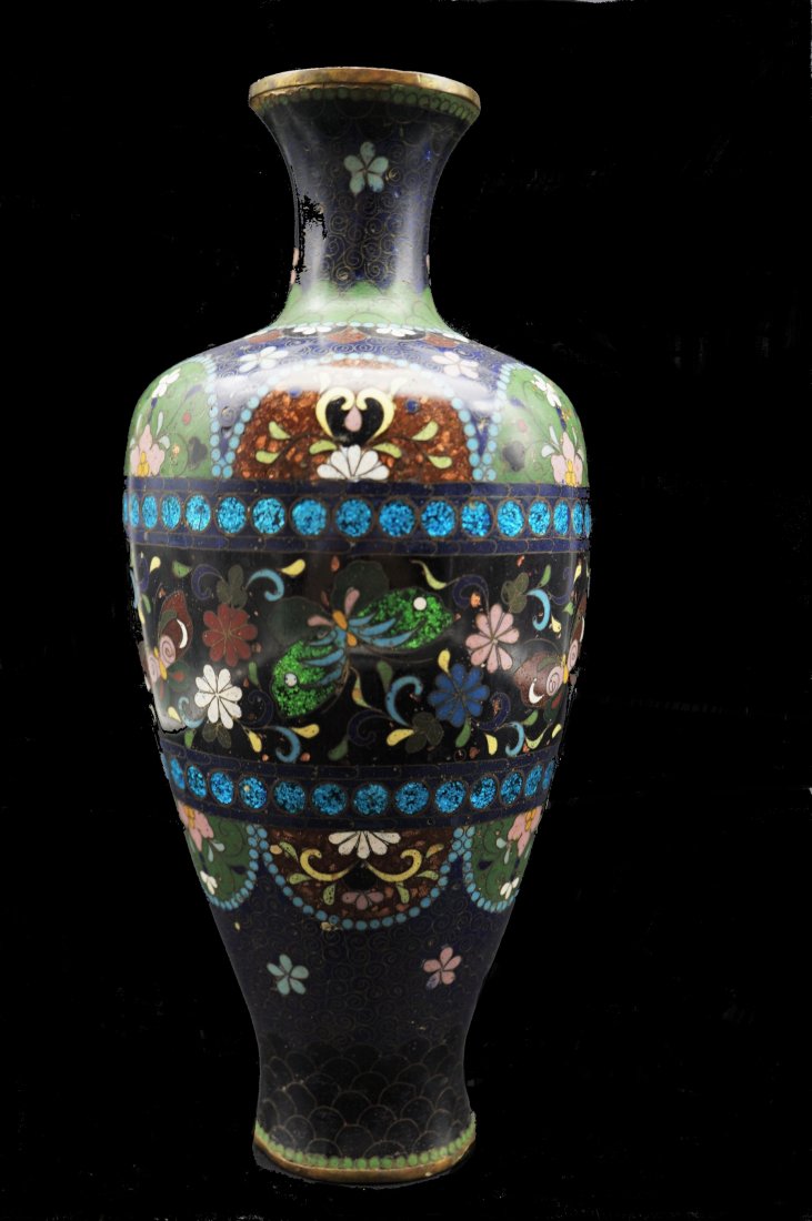 Cloisonne Vase with Semi Precious Stone Inserts (1 of 8)