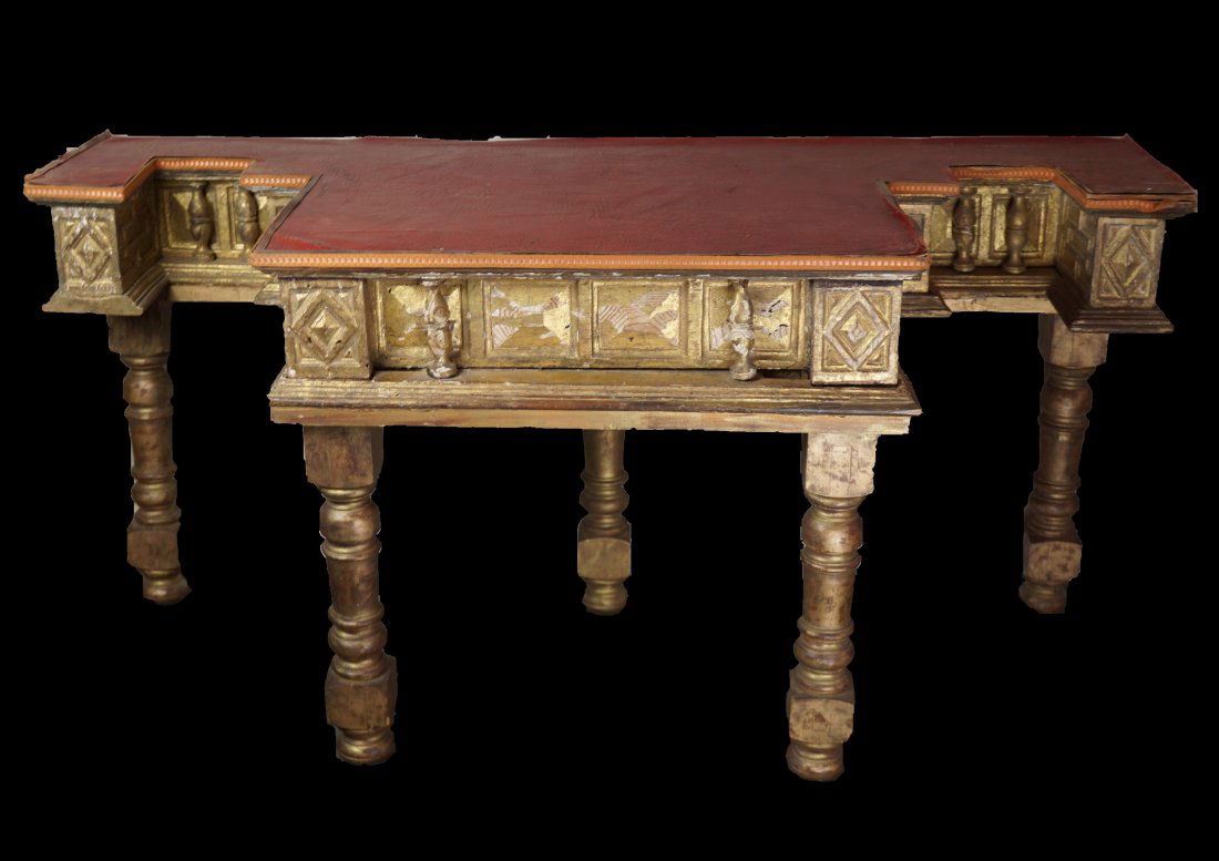 18th Century Leather Top Alter Table (1 of 3)