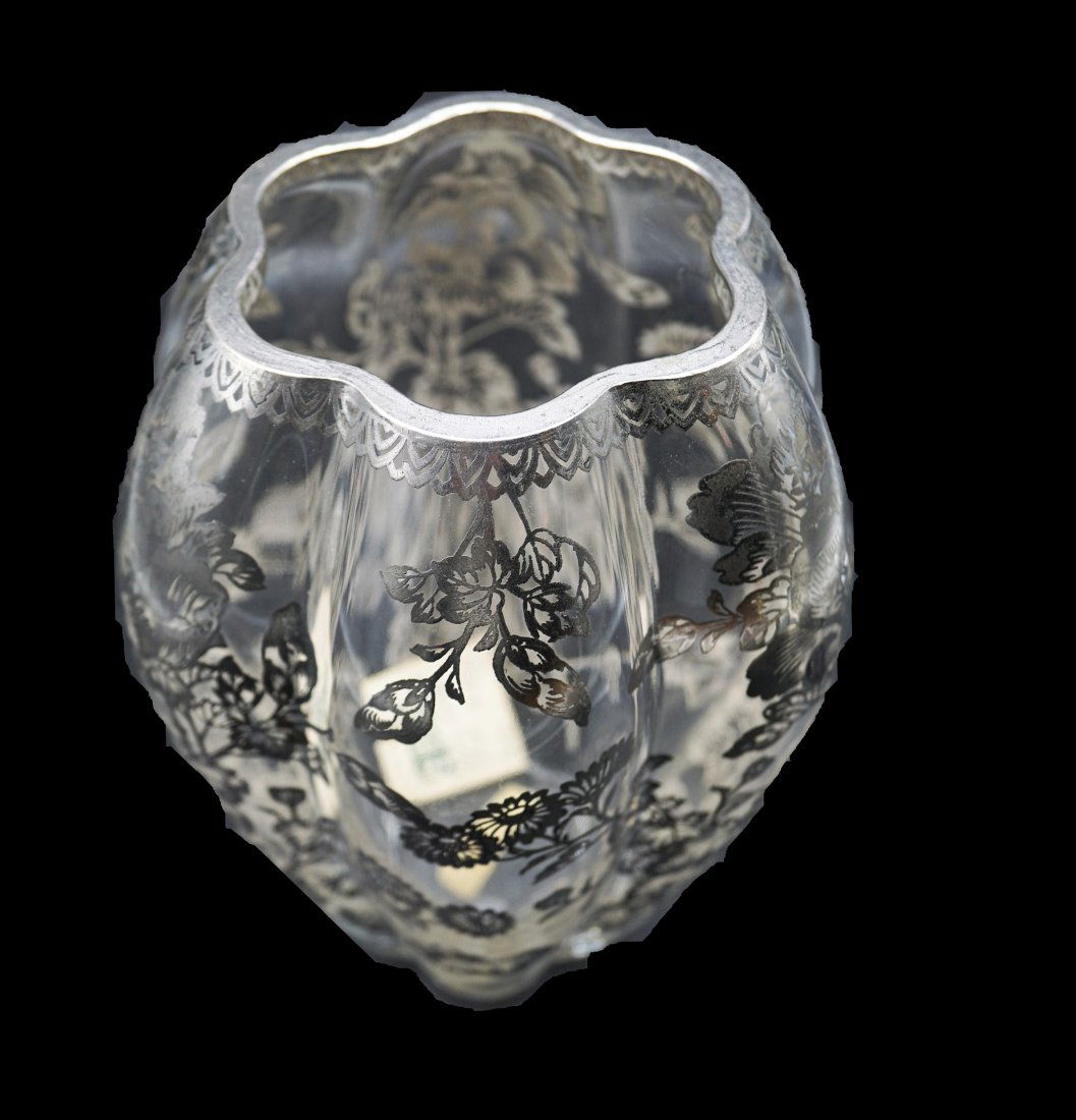 Silver Overlay Floral Vase (1 of 4)