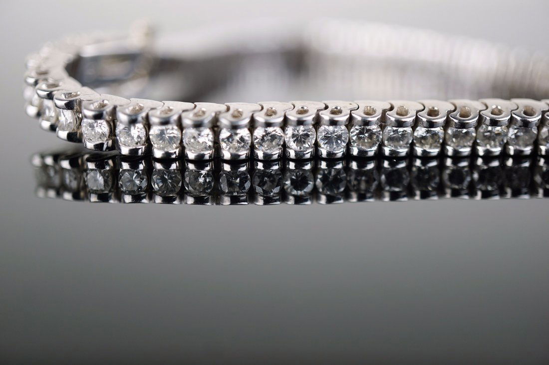 Channel Set Brilliant Diamond Tennis Bracelet (1 of 3)