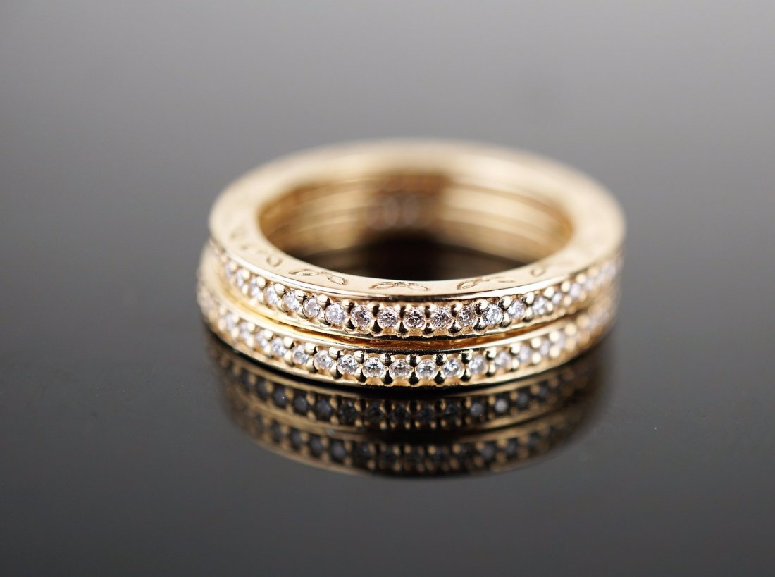Pair of Matched 14k YG Diamond Eternity Bands (1 of 4)