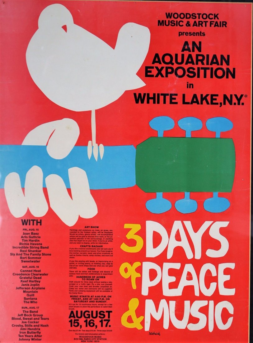 Framed Original Woodstock poster (1 of 2)