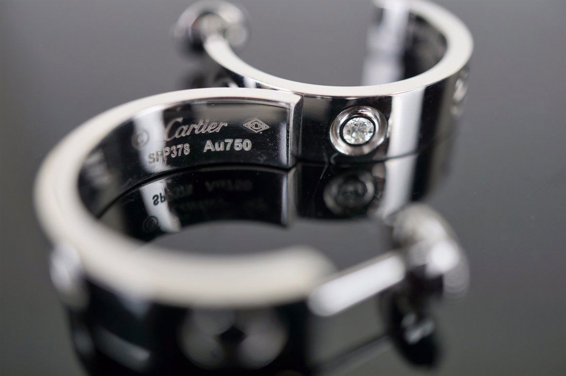 18k White Gold Cartier Love Diamond Earrings (1 of 5)