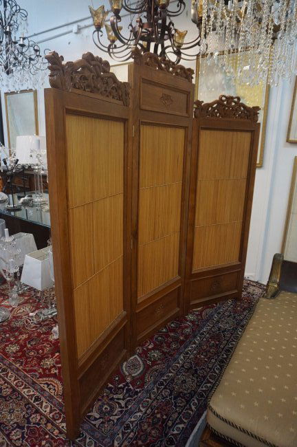 3 Panel Chinese Bamboo Privacy Screen (1 of 5)
