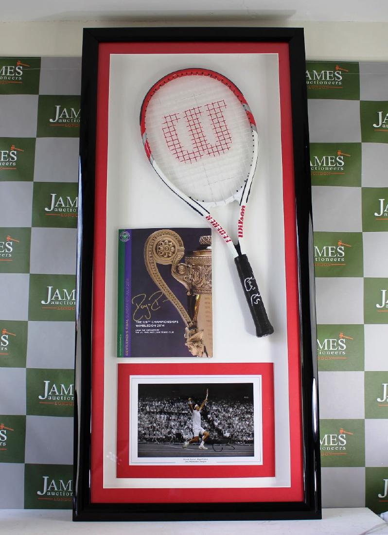 A signed Roger Federer racket & Wimbledon program (1 of 3)