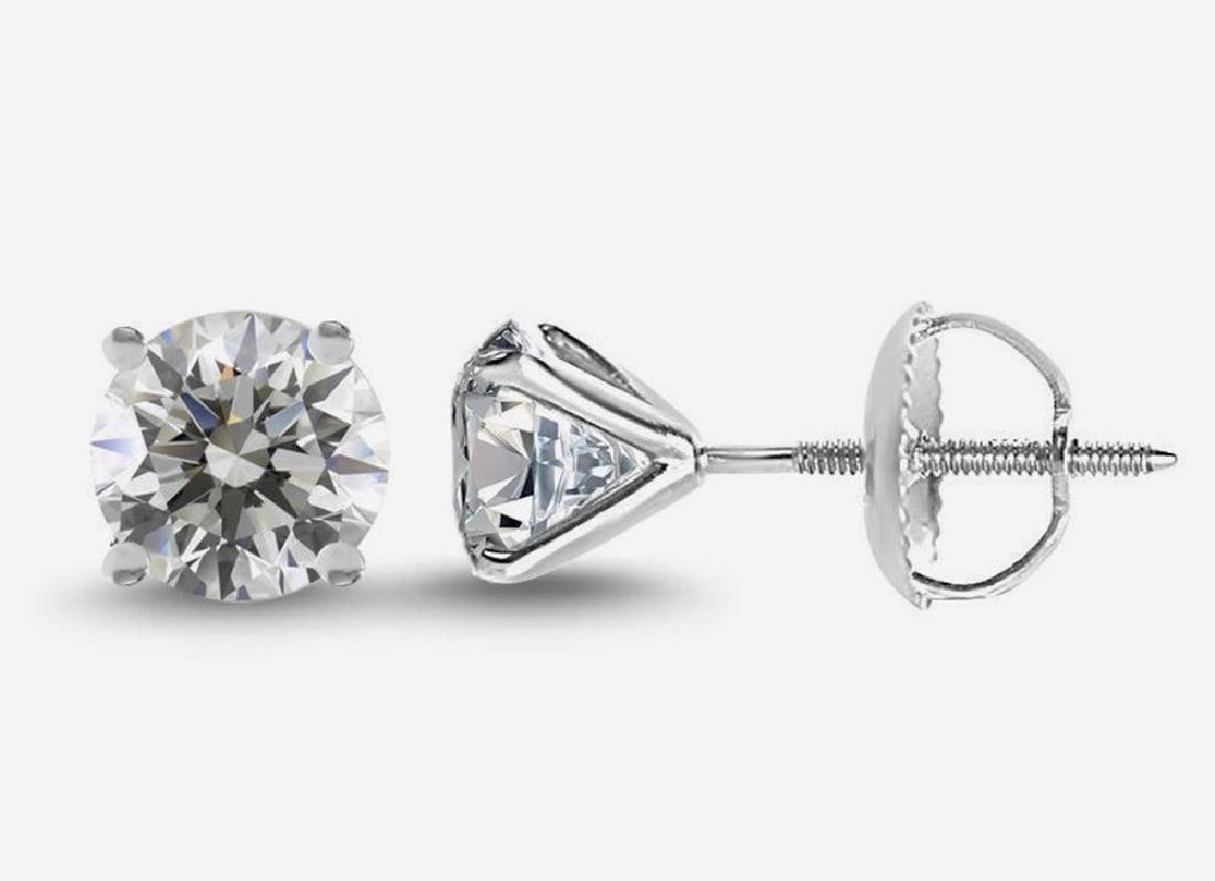 A pair of new genuine diamond 2ct earrings,certified & (1 of 2)