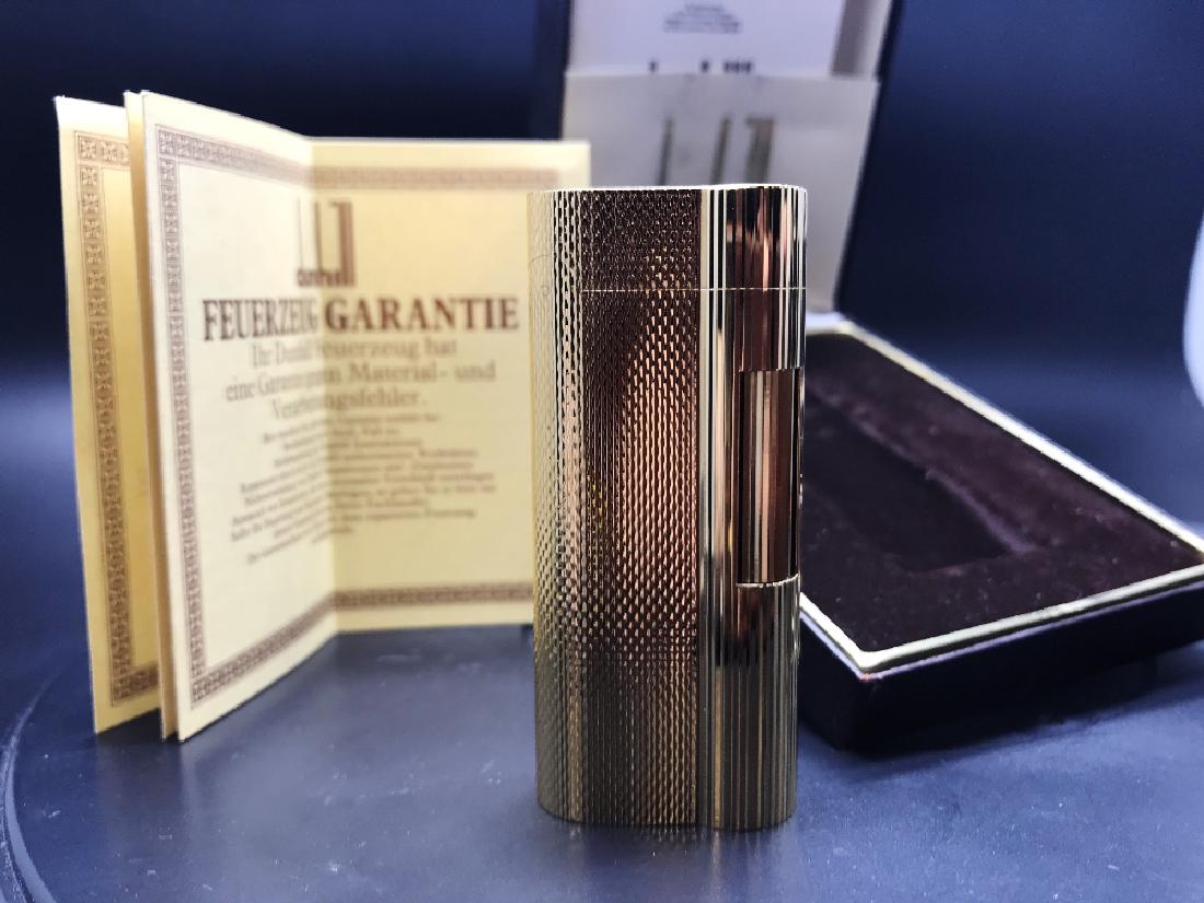 Gold plated Dunhill lighter in excellent order/case & (1 of 5)