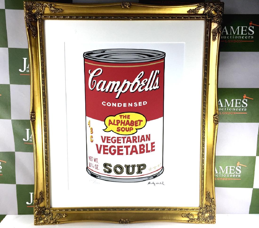 Large 28 x 24 Andy Warhol - "Campbell Soup" lithograph, (1 of 3)