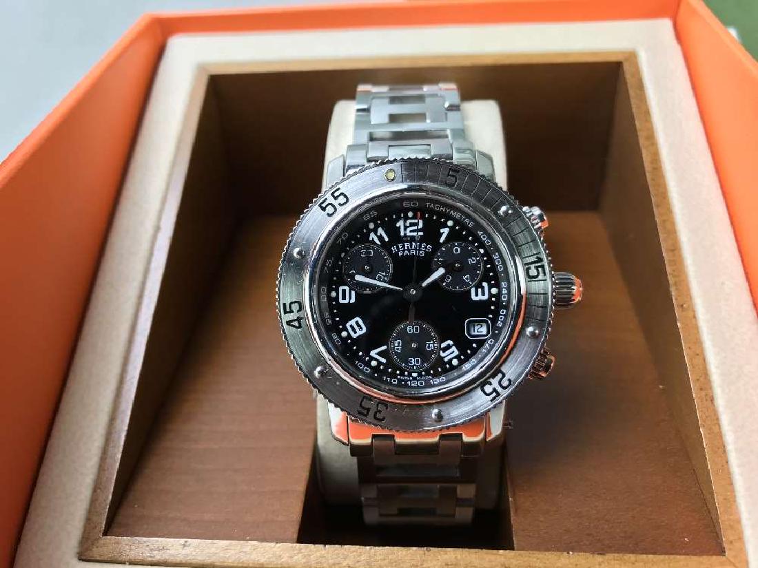 lady's Hermes Clipper chronograph bracelet watch, RRP- (1 of 8)