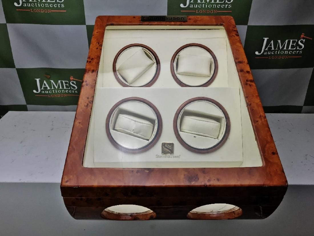 Steinhausen Electric Motorised Golden Burl wood Watch (1 of 4)