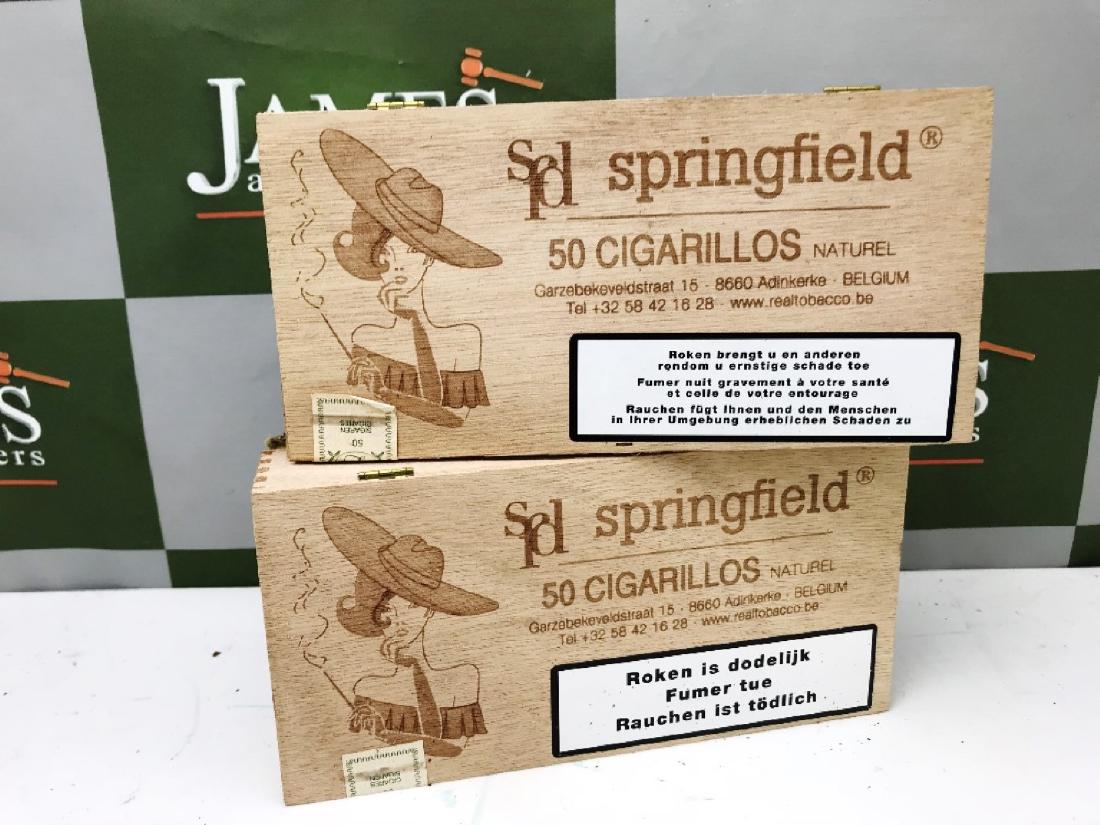 Two completeÂ boxes of fifty Springfield Cigarillos: Two completeÂ boxes of fifty Springfield Cigarillos