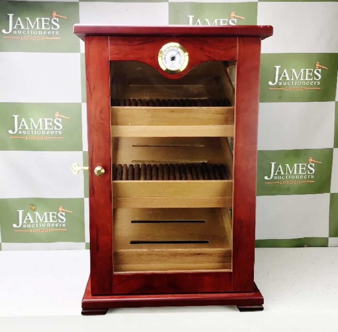 Large Rose Wood Cigar Humidor Cabinet & Cigars (1 of 4)