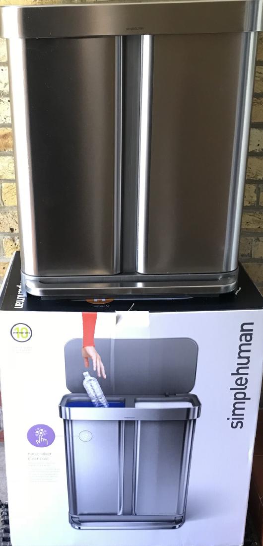 A Simple human Environmental waste bin/hands free: A Simple human Environmental waste bin/hands free. Exdisplay in original packaging. RRP Â£175-John lewis