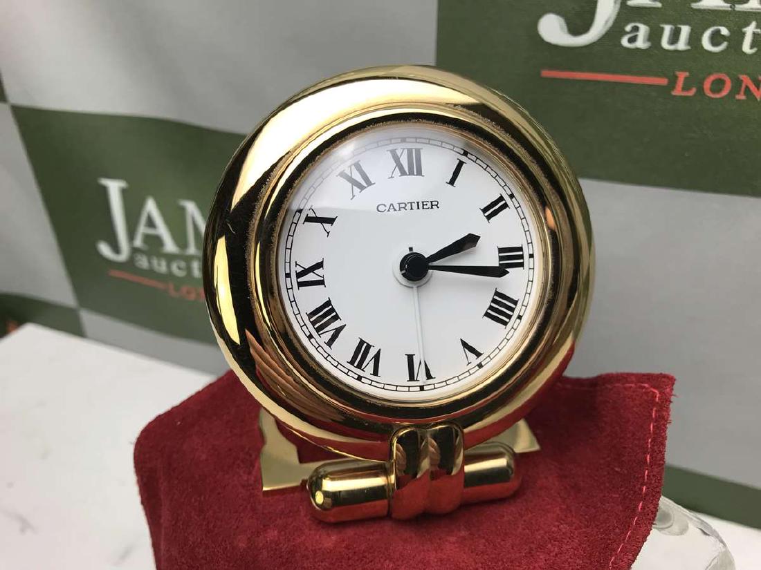 Cartier Rivoli Gold Plated Large Travel Clock (1 of 6)