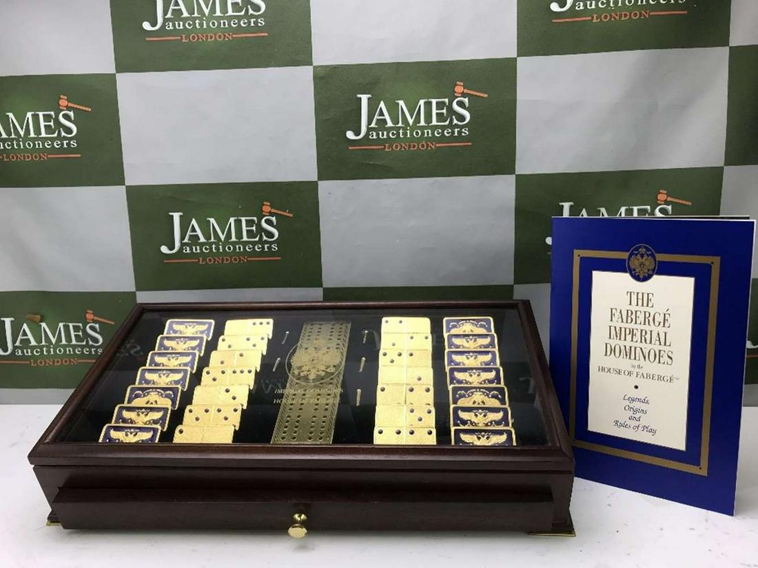 Franklin Mint FabergeÂ 24 Carat Gold Edition Dominoes (1 of 5)