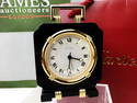 Cartier Travel /Desk Alarm Clock, Onyx & Gold Plated