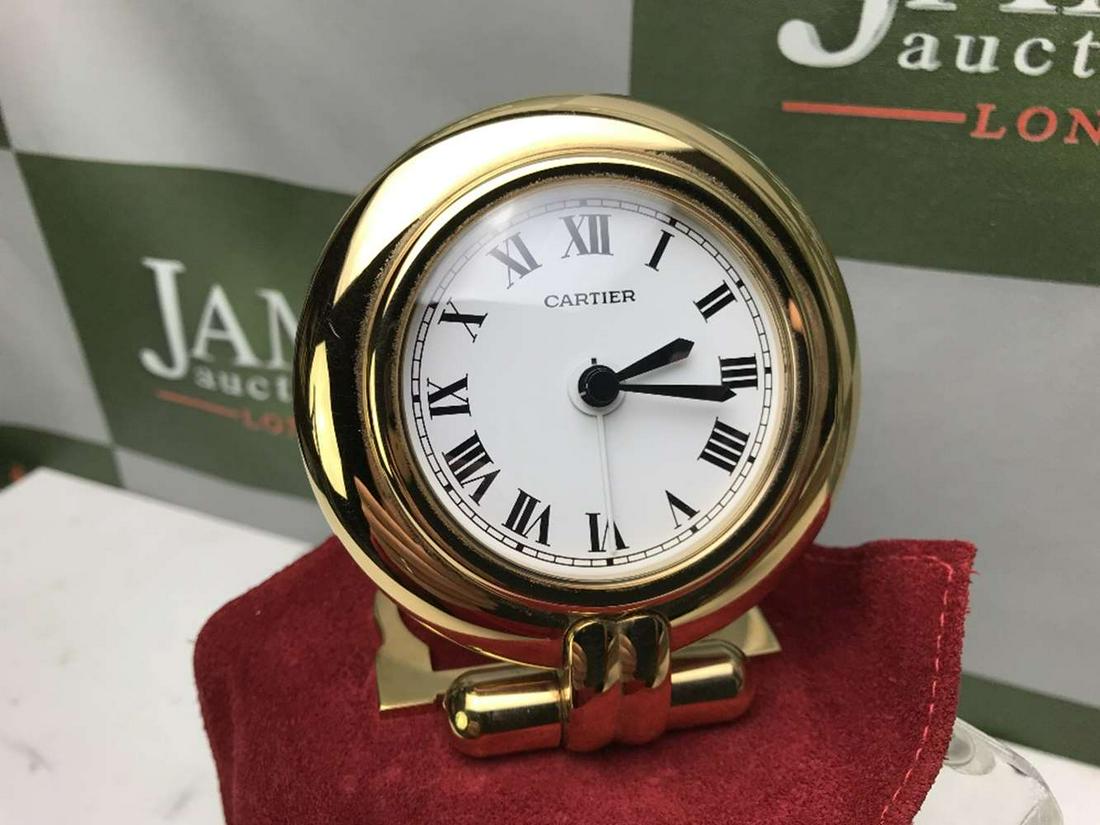 Cartier Rivoli Gold Plated Large Travel Clock (1 of 6)