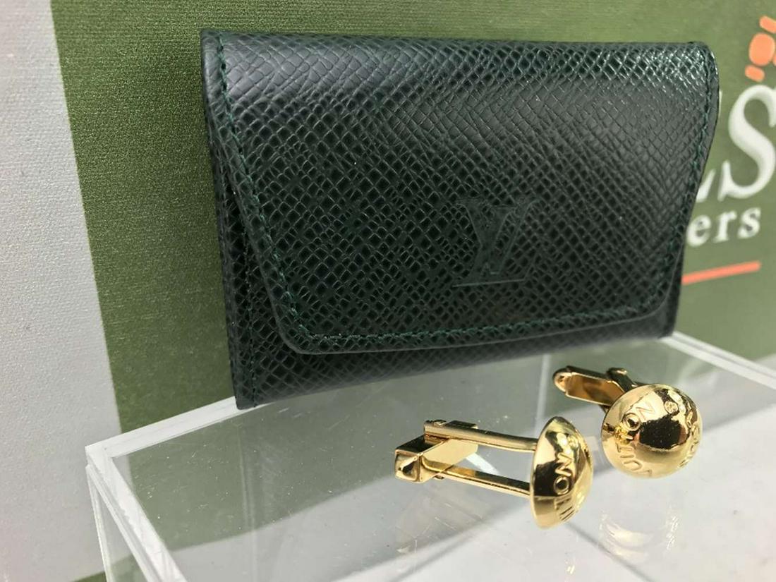 Louis Vuitton Gold Plated Cufflinks In Original Case (1 of 4)