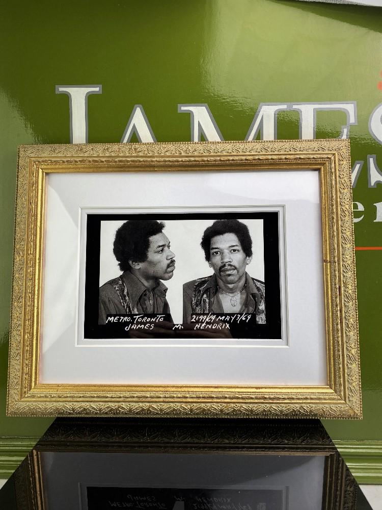 Jimi Hendrix Mugshot Double Mount-Ornate Framed (1 of 2)