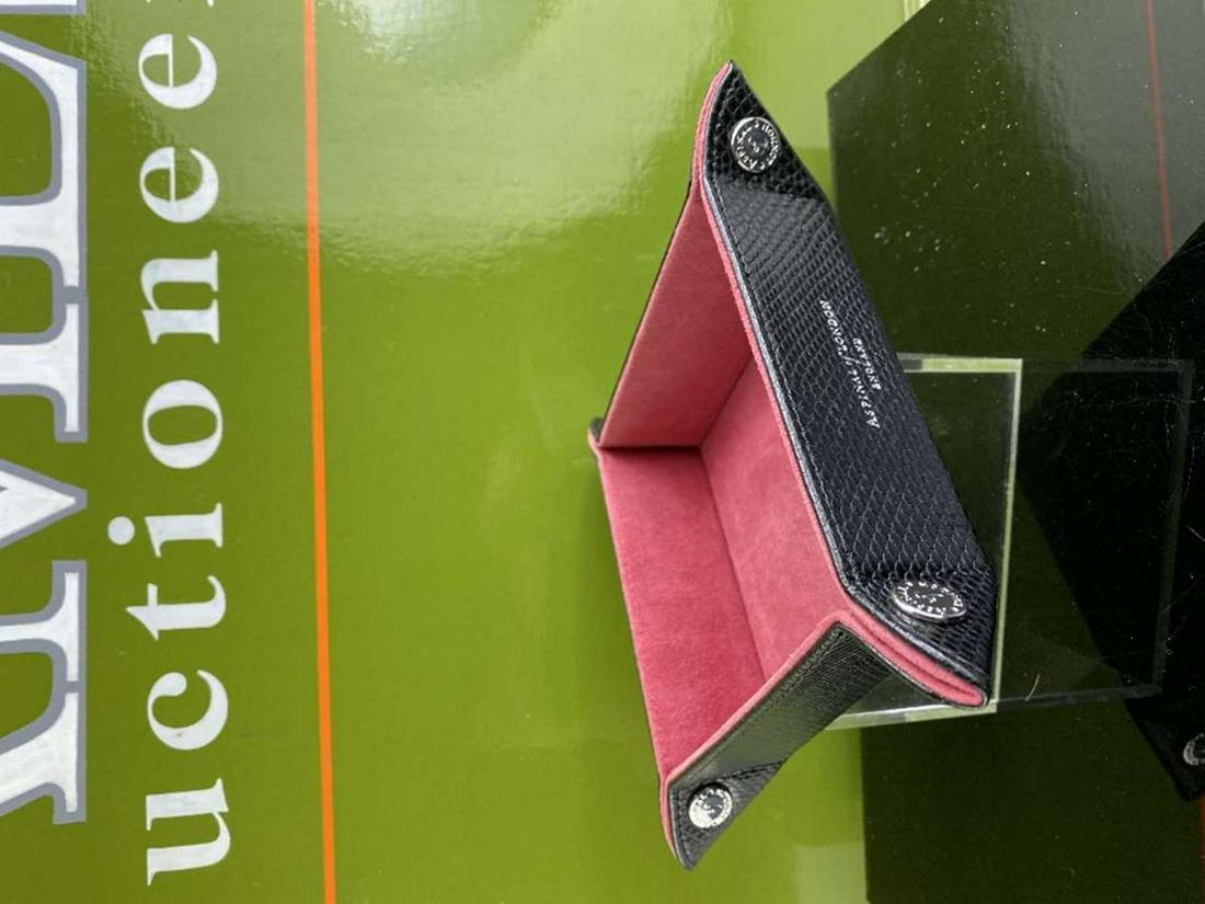 Aspinal Of London - Trinket Tray Black Faux Snakeskin & (1 of 4)