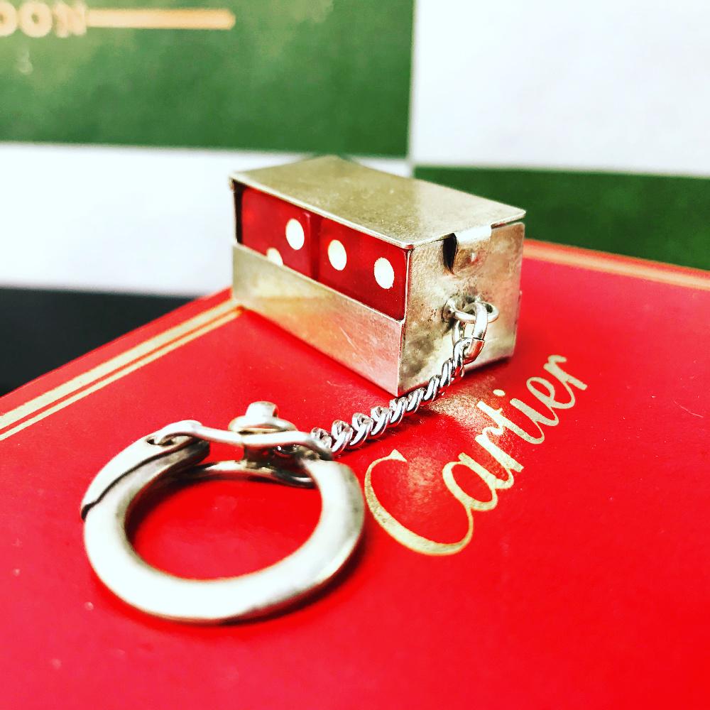Cartier Vintage Sterling Silver Lucky Dice Keyring Key (1 of 4)