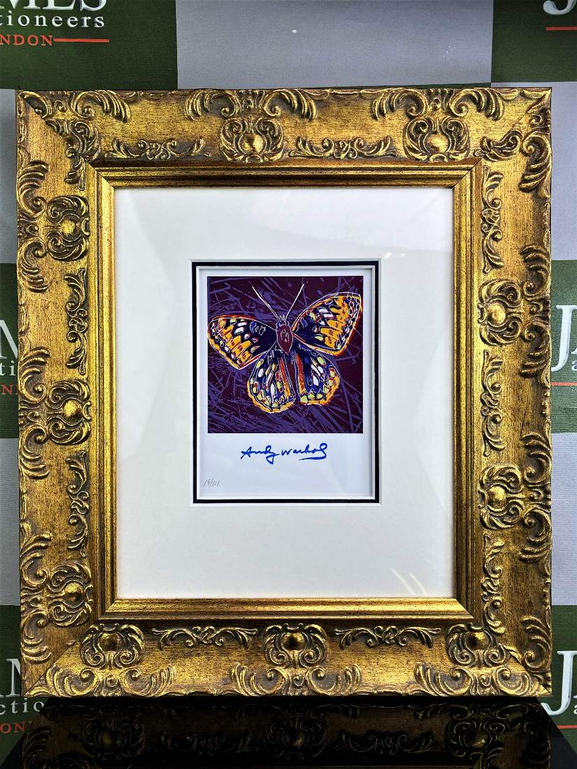Andy Warhol 1984 " Butterfly" Lithograph #19/111 Plate (1 of 3)