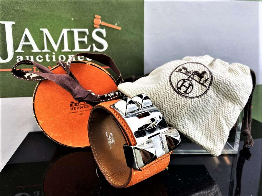 HermÃ¨s Collier De Chein Orange Epsom Calfskin Bracelet (1 of 5)